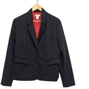 Isaac Mizrahi For Target Size L  Black Blazer Jacket Red Lining Womens